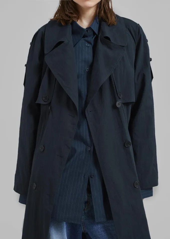 Women Fitz Trench Coat 8211 Navy The Frankie Shop Outerwear