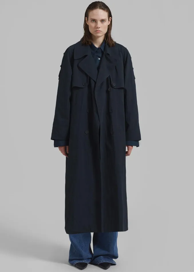 Women Fitz Trench Coat 8211 Navy The Frankie Shop Outerwear