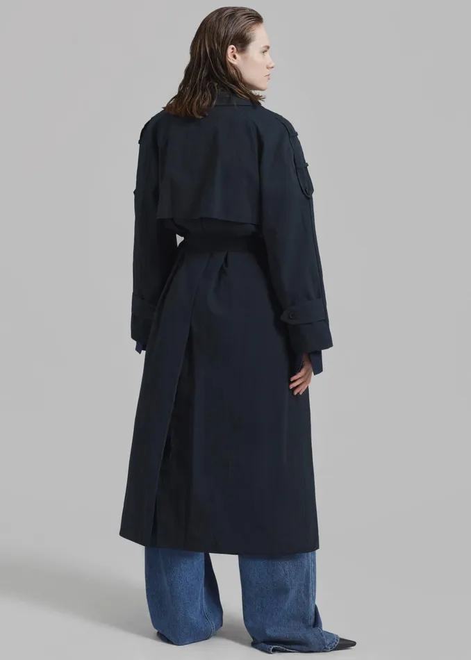 Women Fitz Trench Coat 8211 Navy The Frankie Shop Outerwear