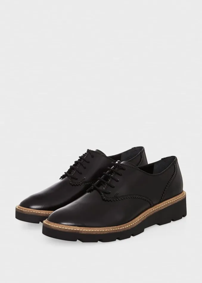 Women Flats Hobbs Chelsey LaceUp Black
