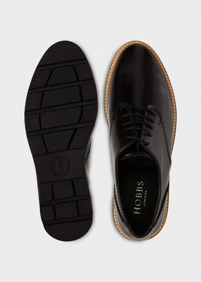 Women Flats Hobbs Chelsey LaceUp Black