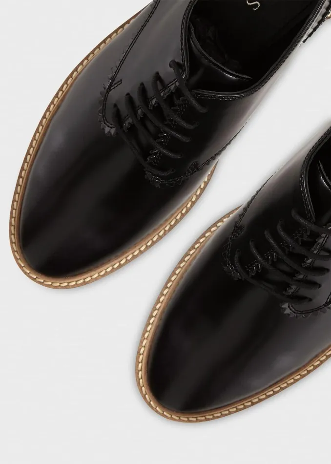 Women Flats Hobbs Chelsey LaceUp Black