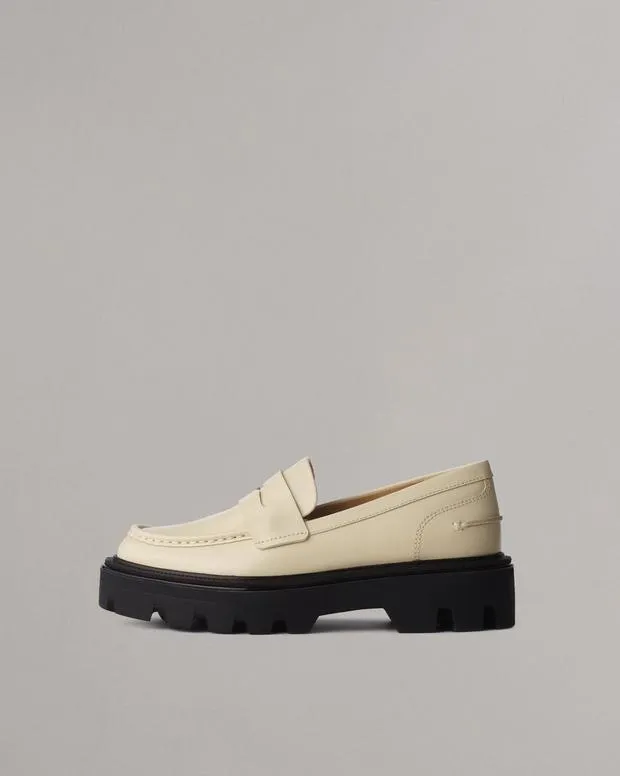 Women Flats Rag and Bone Quinn Leather Loafer Greige