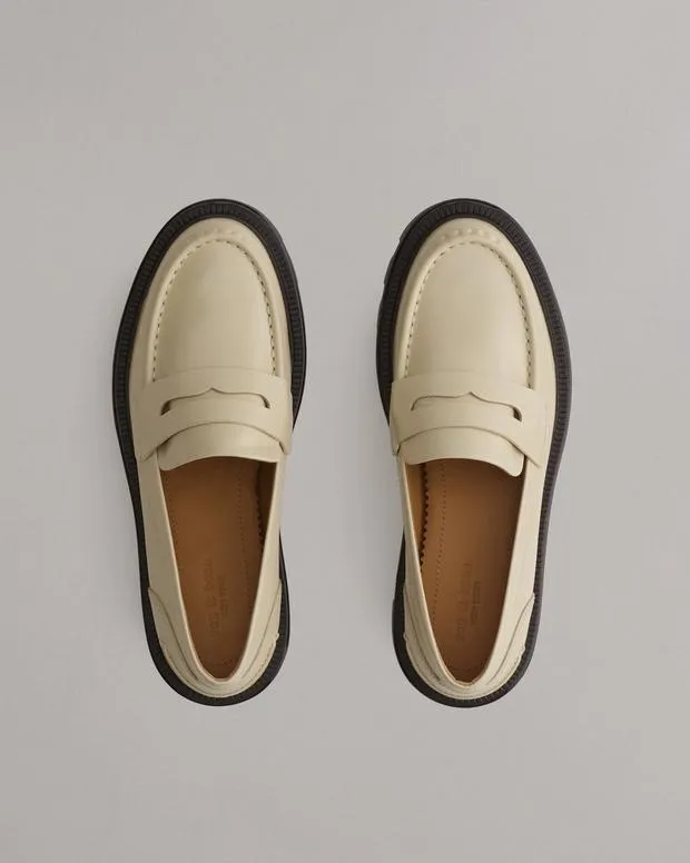 Women Flats Rag and Bone Quinn Leather Loafer Greige