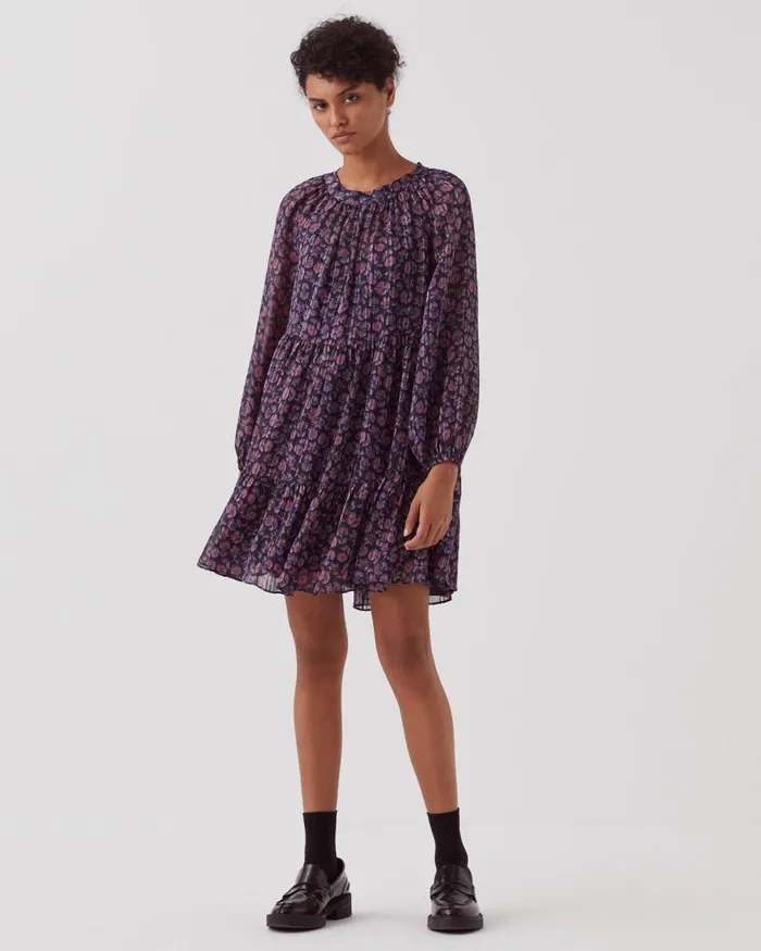 Women Floaty Mini Dress Indienne Navy Comptoir Des Cotonniers Dresses and Jumpsuits