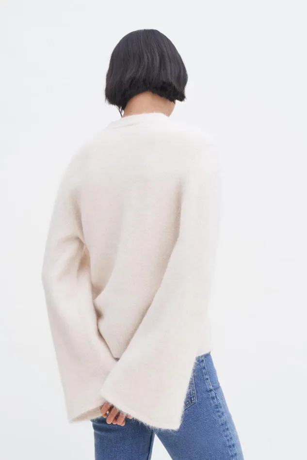 Women Fluffy Cardigan Canvas Beige Filippa K Knitwear