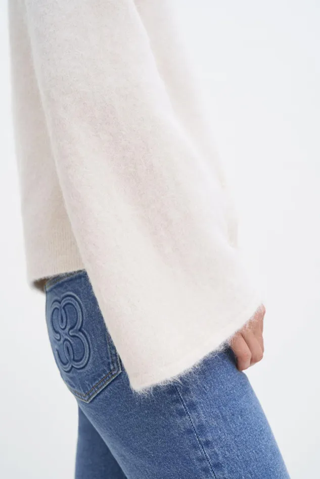 Women Fluffy Cardigan Canvas Beige Filippa K Knitwear