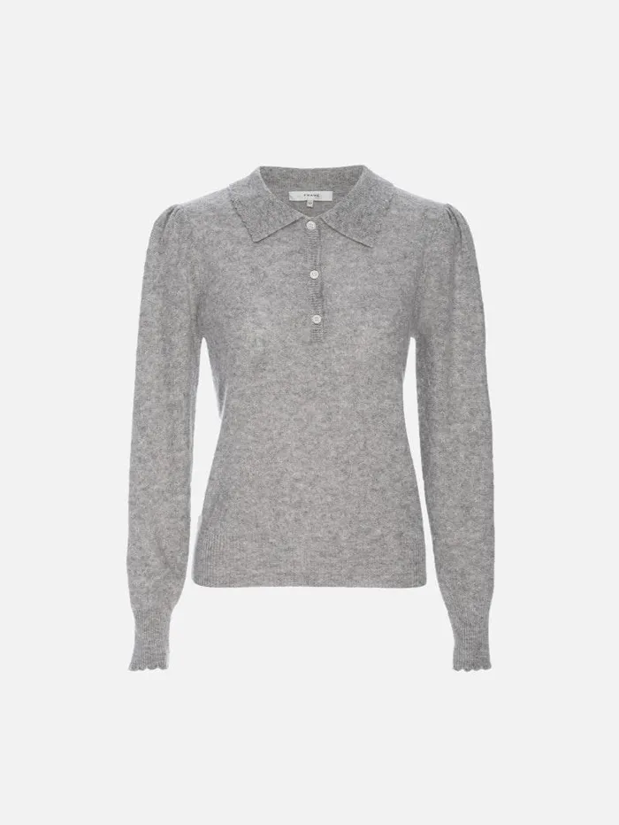 Women FRAME Sweaters Scallop Polo Sweater