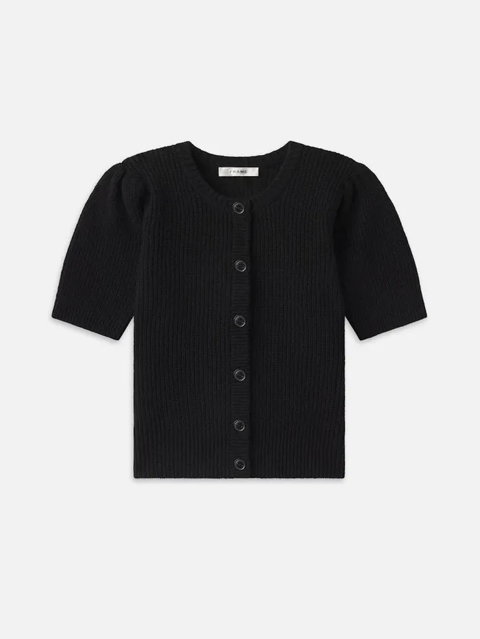 Women FRAME Sweaters Shrunken Short Sleeve Cardi