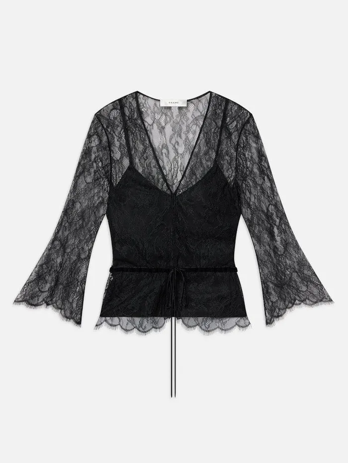 Women FRAME Tops and Blouses Lace VNeck Blouse
