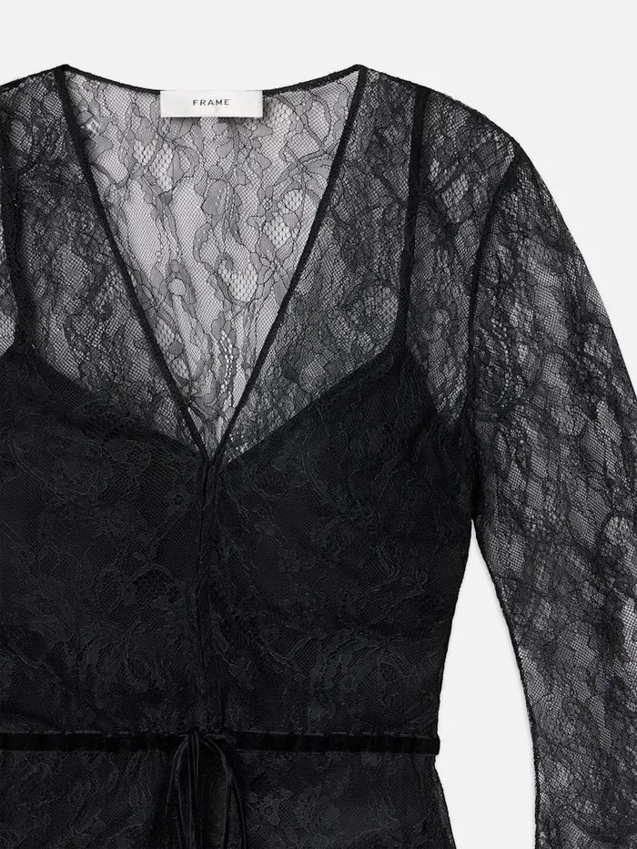 Women FRAME Tops and Blouses Lace VNeck Blouse Women FRAME Tops and Blouses Lace VNeck Blouse