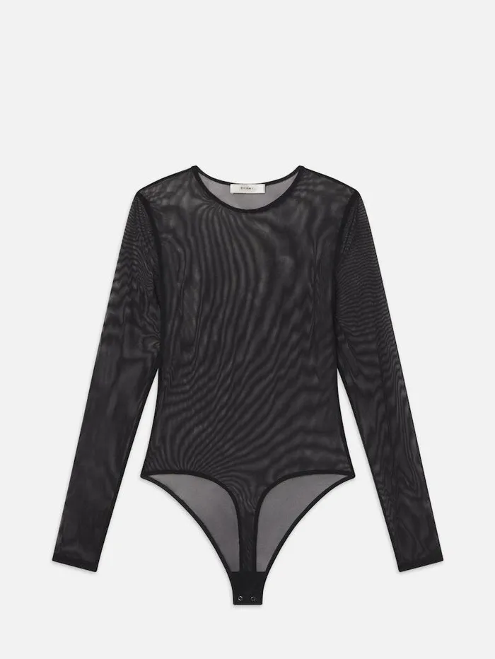 Women FRAME Tops and Blouses Stretch Mesh Bodysuit