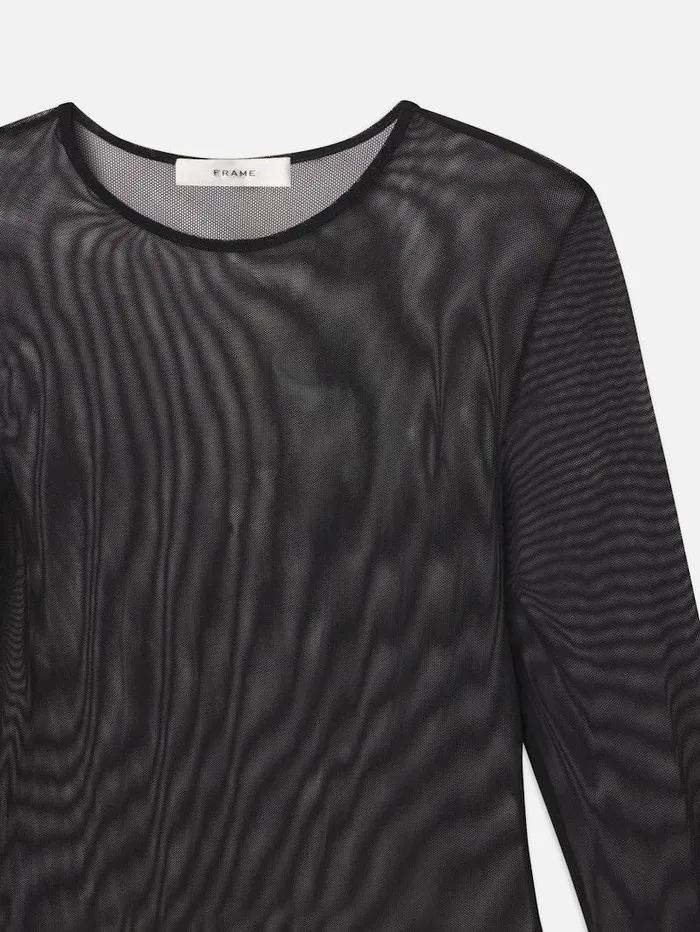 Women FRAME Tops and Blouses Stretch Mesh Bodysuit Women FRAME Tops and Blouses Stretch Mesh Bodysuit