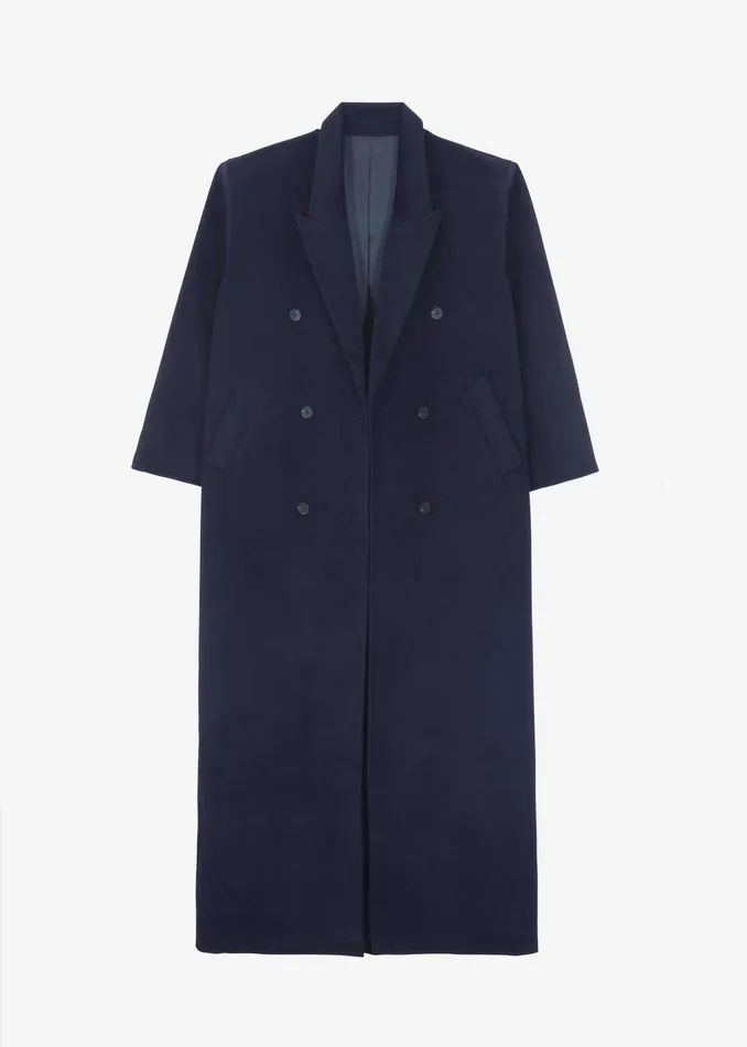 Women Gaia Double Breasted Coat 8211 Navy The Frankie Shop Outerwear