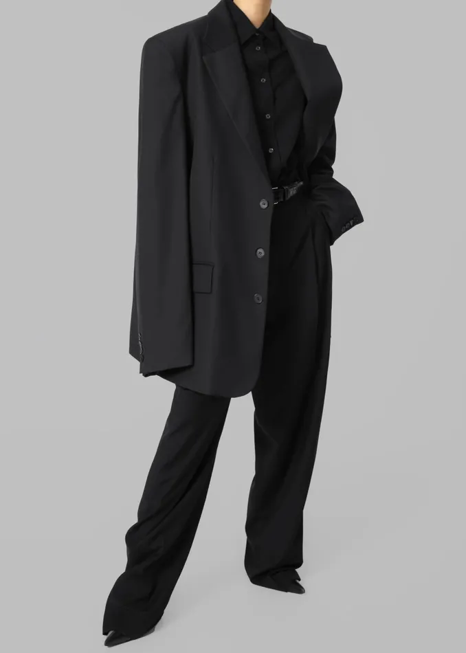 Women Gelso Oversized Blazer 8211 Black The Frankie Shop Outerwear