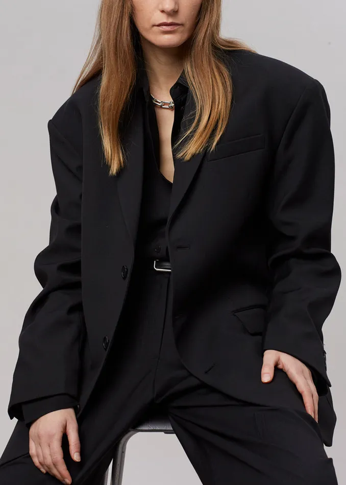 Women Gelso Oversized Blazer 8211 Black The Frankie Shop Outerwear