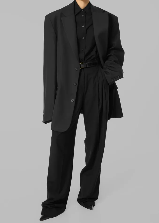 Women Gelso Oversized Blazer 8211 Black The Frankie Shop Outerwear