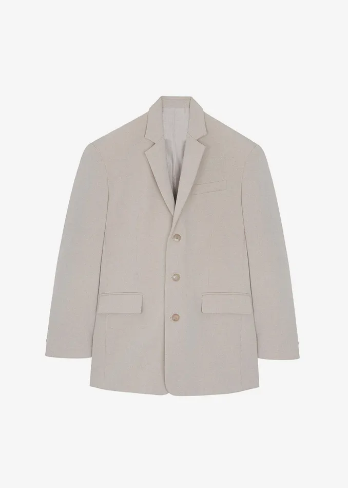 Women Gelso Oversized Blazer 8211 Light Taupe Melange The Frankie Shop Outerwear