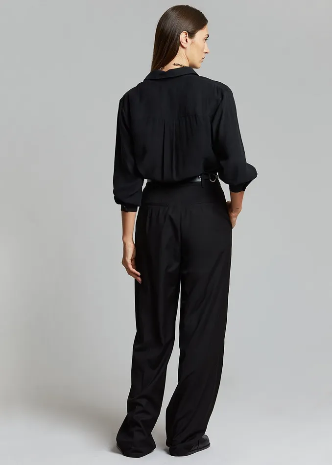 Women Gelso Pleated Trousers 8211 Black The Frankie Shop Bottoms