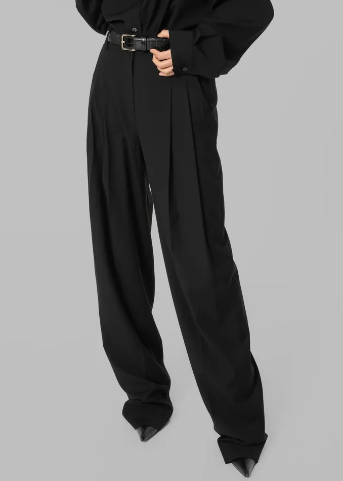 Women Gelso Pleated Trousers 8211 Black The Frankie Shop Bottoms