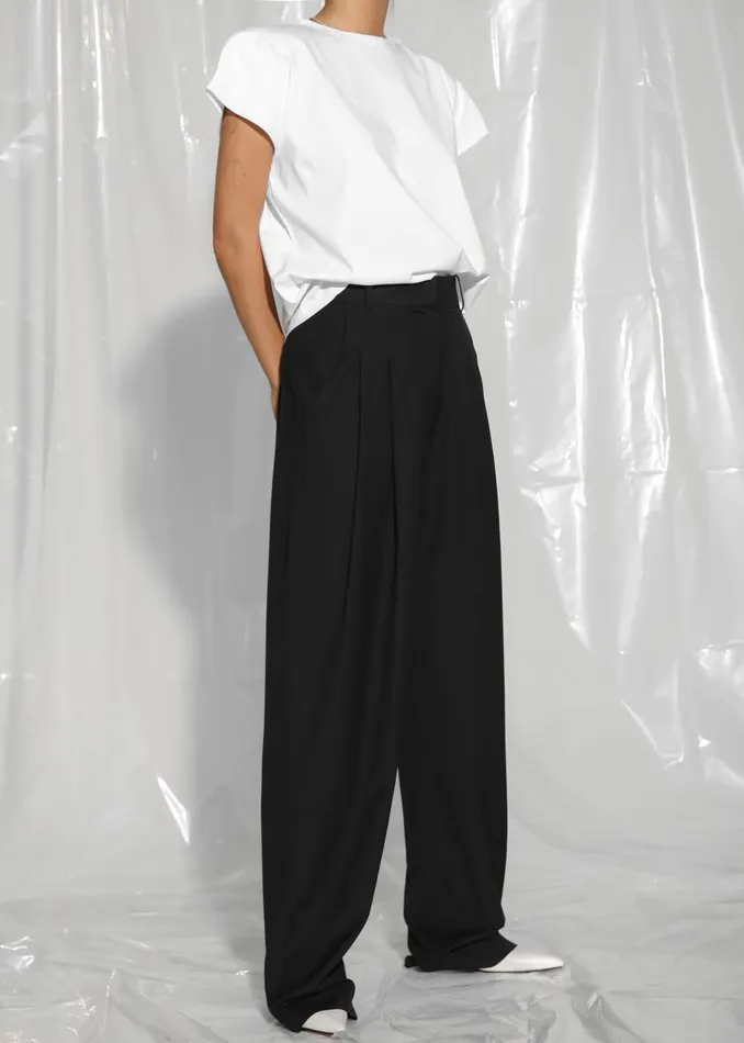 Women Gelso Pleated Trousers 8211 Black The Frankie Shop Bottoms