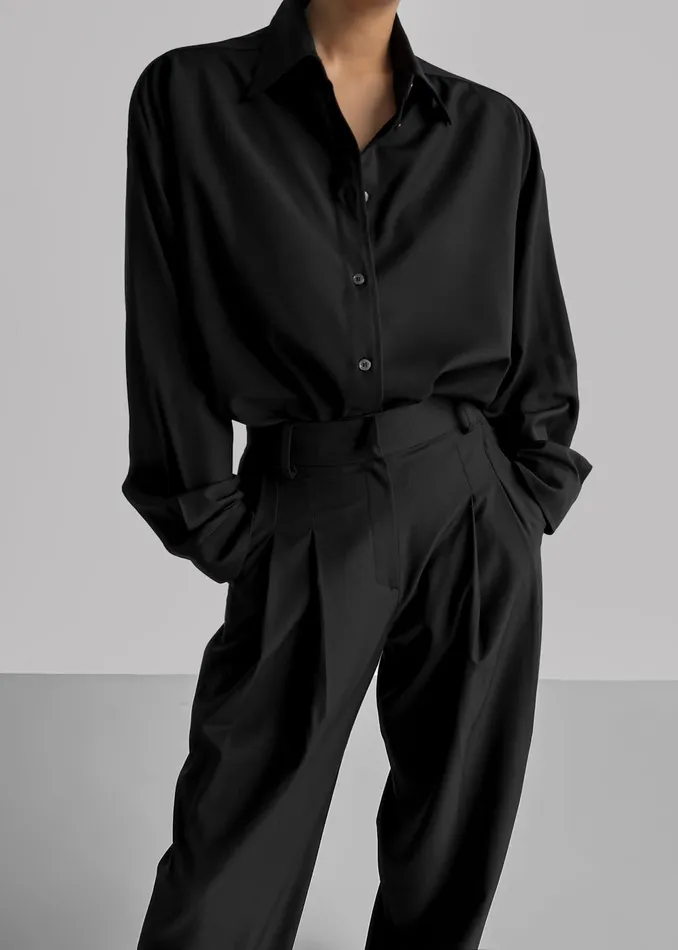 Women Gelso Pleated Trousers 8211 Black The Frankie Shop Bottoms