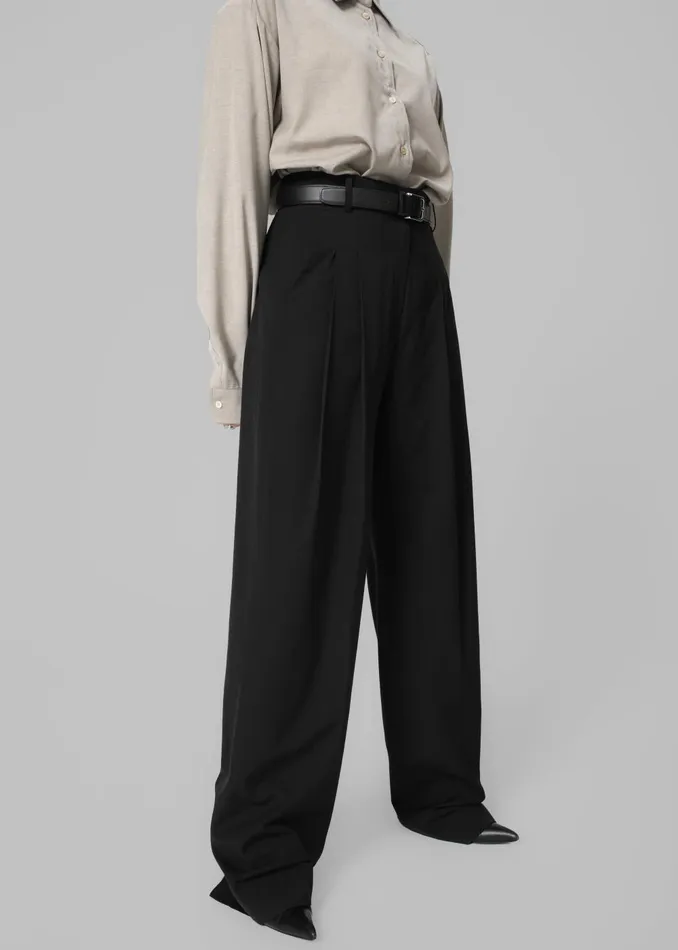 Women Gelso Pleated Trousers 8211 Black The Frankie Shop Bottoms