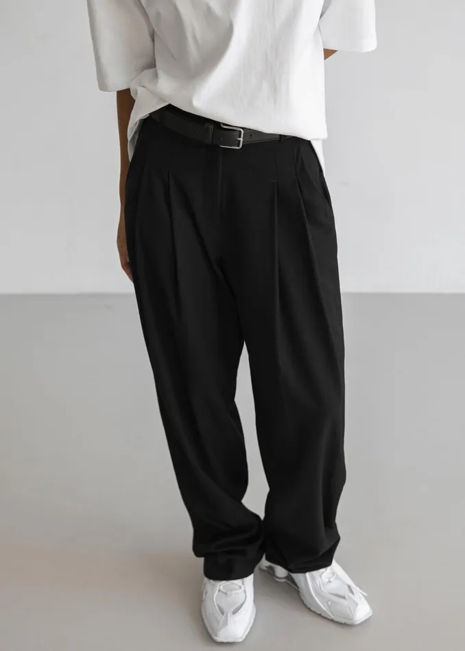 Women Gelso Pleated Trousers 8211 Black The Frankie Shop Bottoms