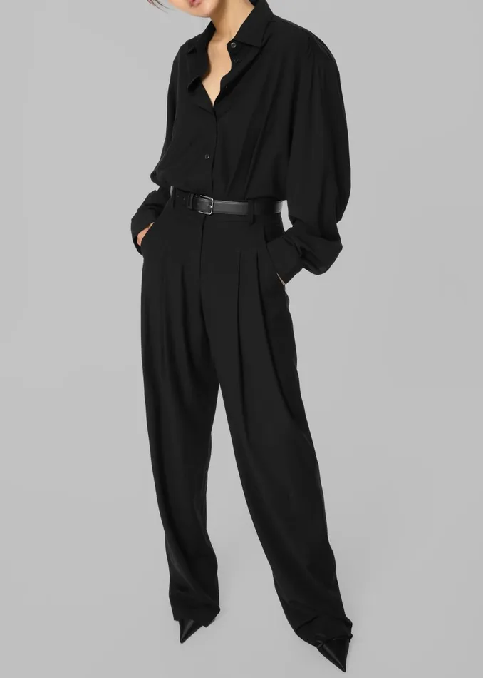 Women Gelso Pleated Trousers 8211 Black The Frankie Shop Bottoms