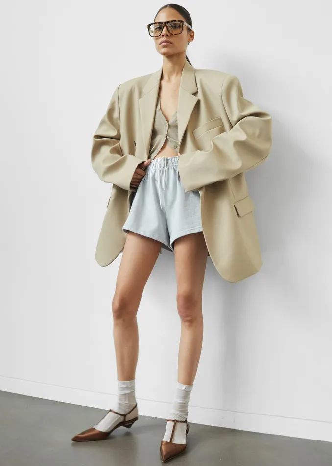 Women Gemma Mini Lounge Shorts 8211 Grey The Frankie Shop Loungewear