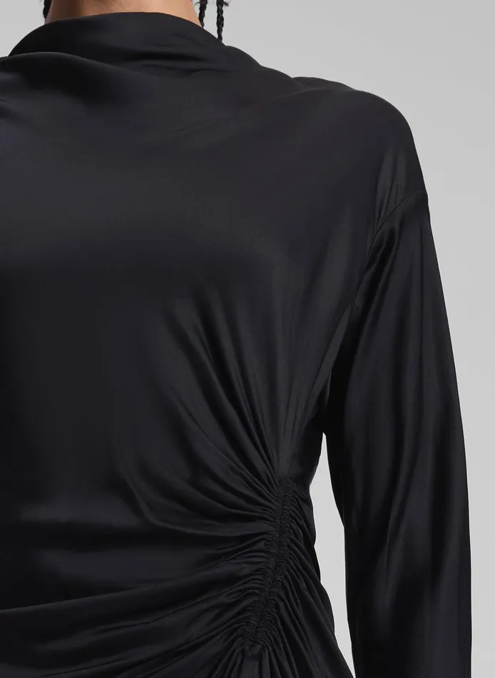 Women Georgia Satin Mini Dress Black ALC Dresses