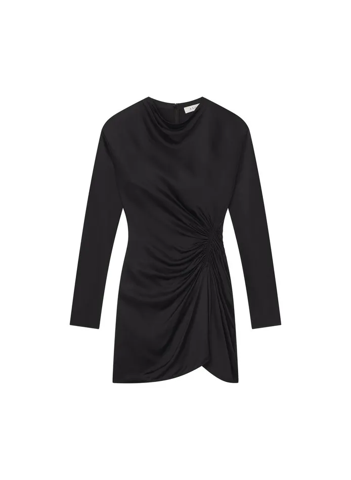 Women Georgia Satin Mini Dress Black ALC Dresses
