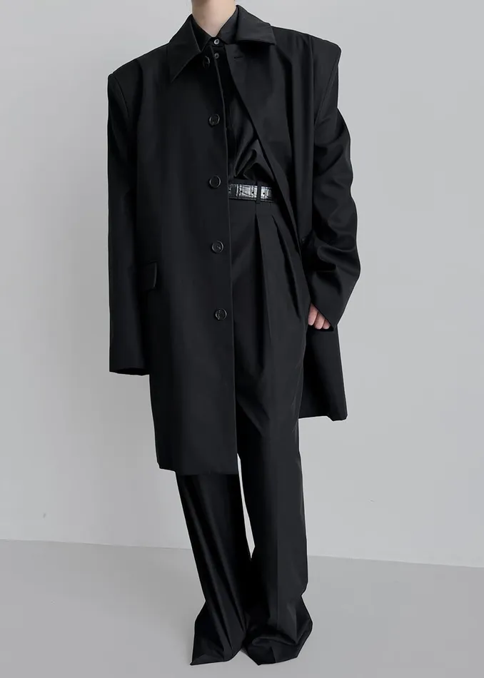 Women Ghent Padded Shoulder Trench 8211 Black The Frankie Shop Outerwear