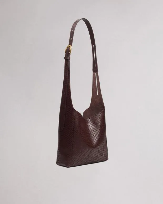 Women Handbags Rag and Bone Belize Small Leather Shopper Dark Espresso Basketweave