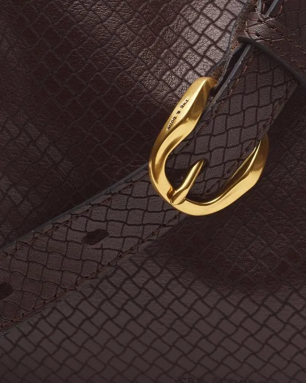Women Handbags Rag and Bone Belize Small Leather Shopper Dark Espresso Basketweave