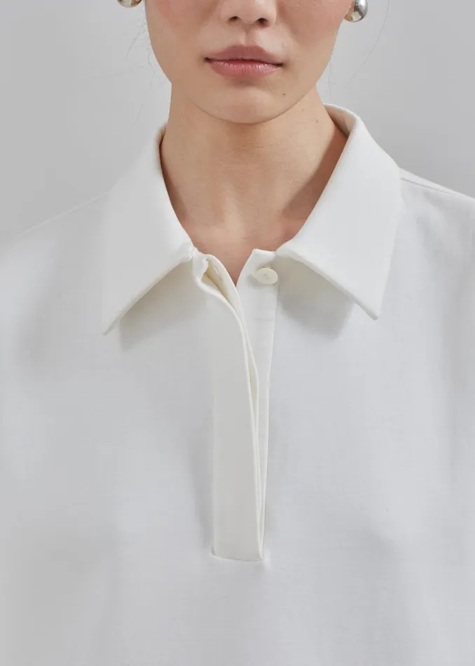 Women Harper Polo Shirt 8211 White The Frankie Shop Tops