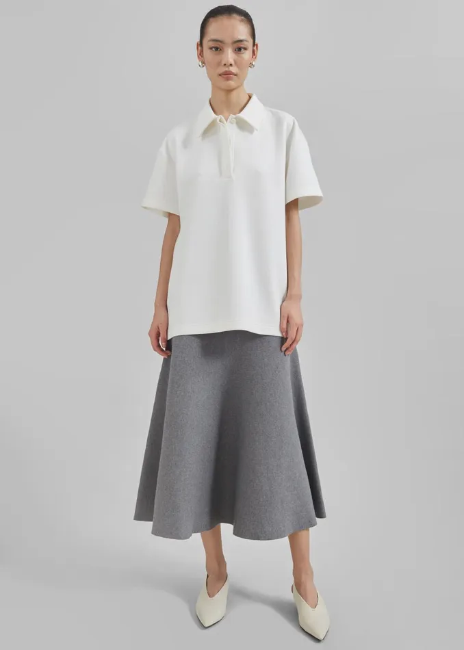 Women Harper Polo Shirt 8211 White The Frankie Shop Tops