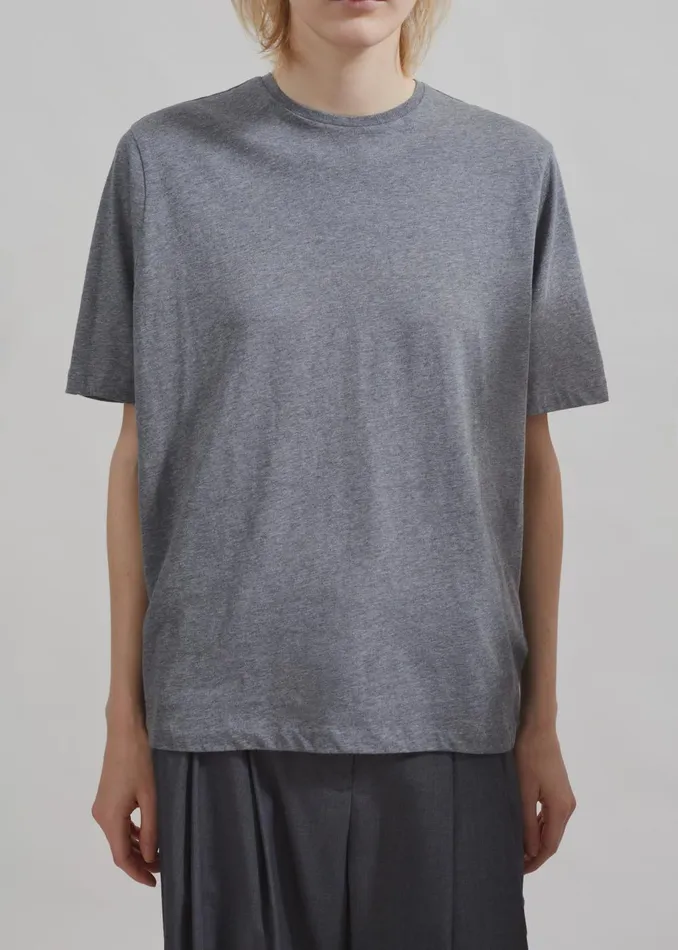 Women Harper Soft Organic TShirt 8211 Dark Grey Melange The Frankie Shop Tops