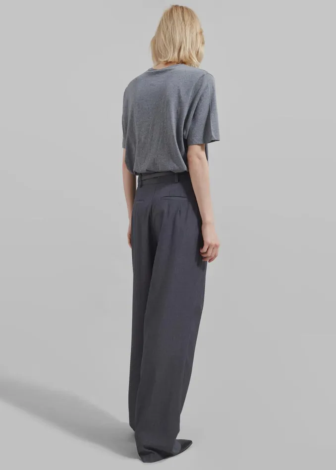 Women Harper Soft Organic TShirt 8211 Dark Grey Melange The Frankie Shop Tops