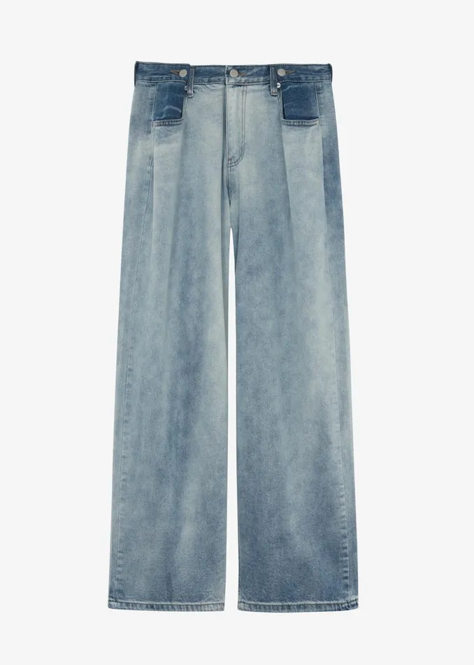 Women Hayla Contrast Denim Pants 8211 Light WashBlue The Frankie Shop Bottoms