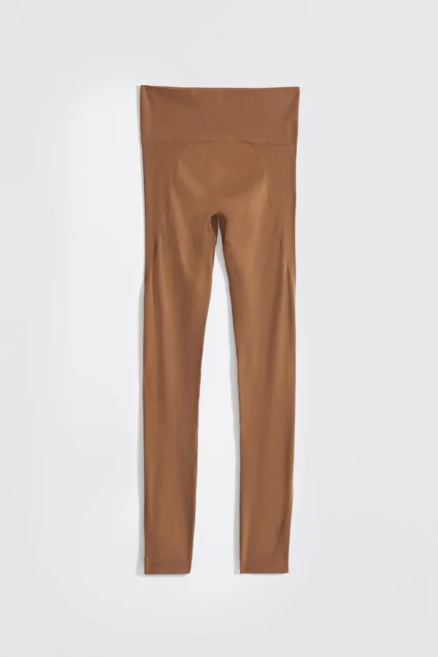 Women High Seamless Leggings Caramel Brown Filippa K Leggings