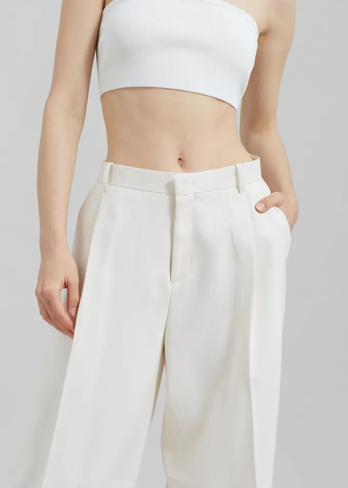 Women Indio Pants 8211 Off White The Frankie Shop Bottoms