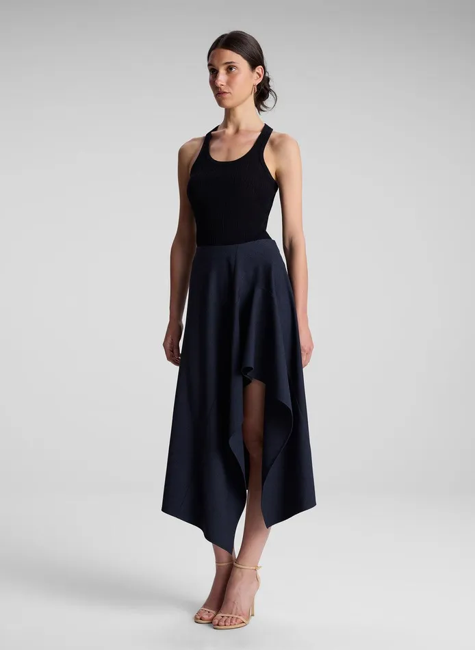 Women Iris Fine Cotton Knit Tank Black ALC Tees and Tanks