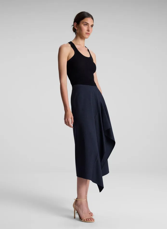 Women Iris Fine Cotton Knit Tank Black ALC Tees and Tanks