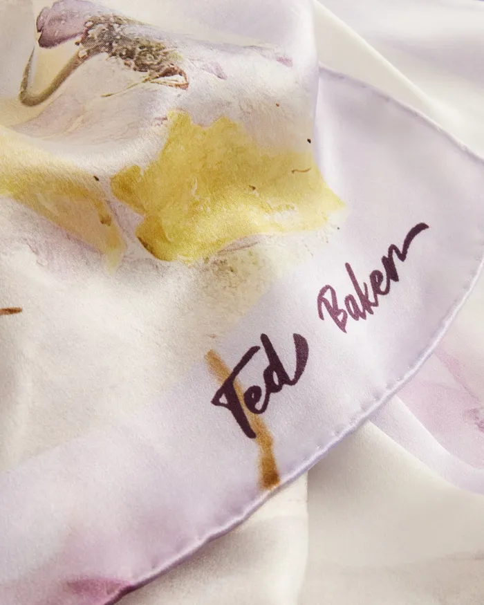 Women IRISY 8211 Floral Printed Long Silk Scarf Cream Ted Baker Scarves Women IRISY 8211 Floral Printed Long Silk Scarf Cream Ted Baker Scarves