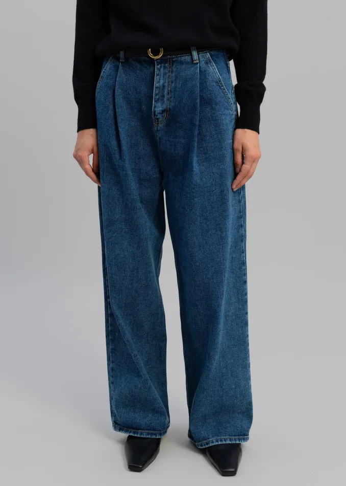 Women Isabella Denim Pants 8211 Medium Wash The Frankie Shop Bottoms