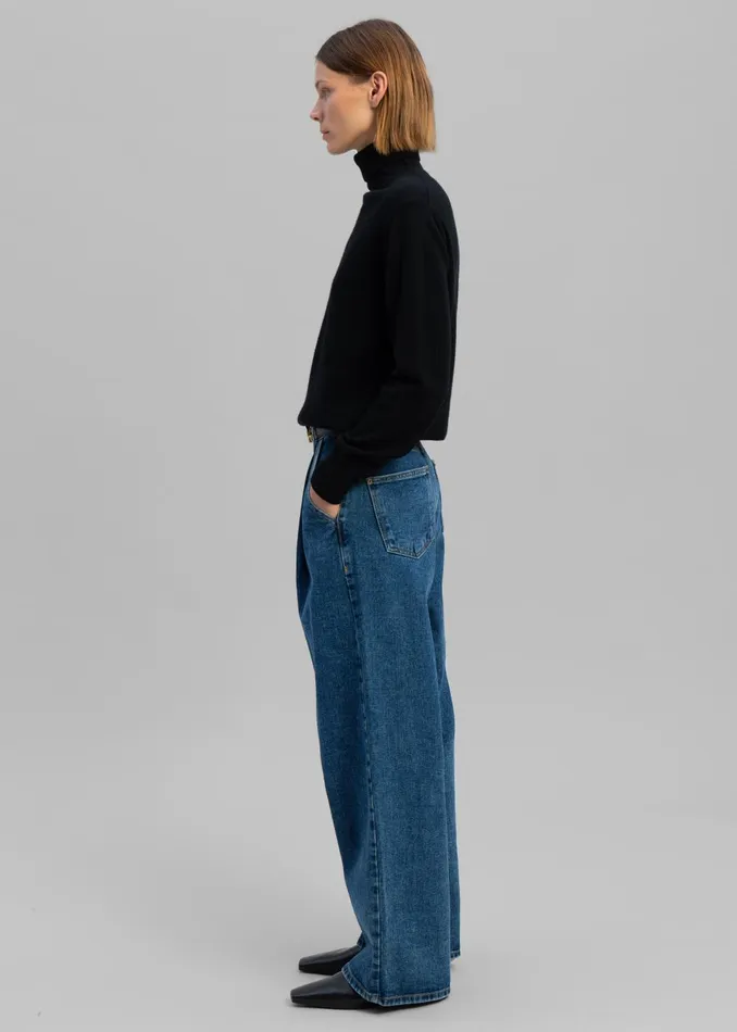 Women Isabella Denim Pants 8211 Medium Wash The Frankie Shop Bottoms