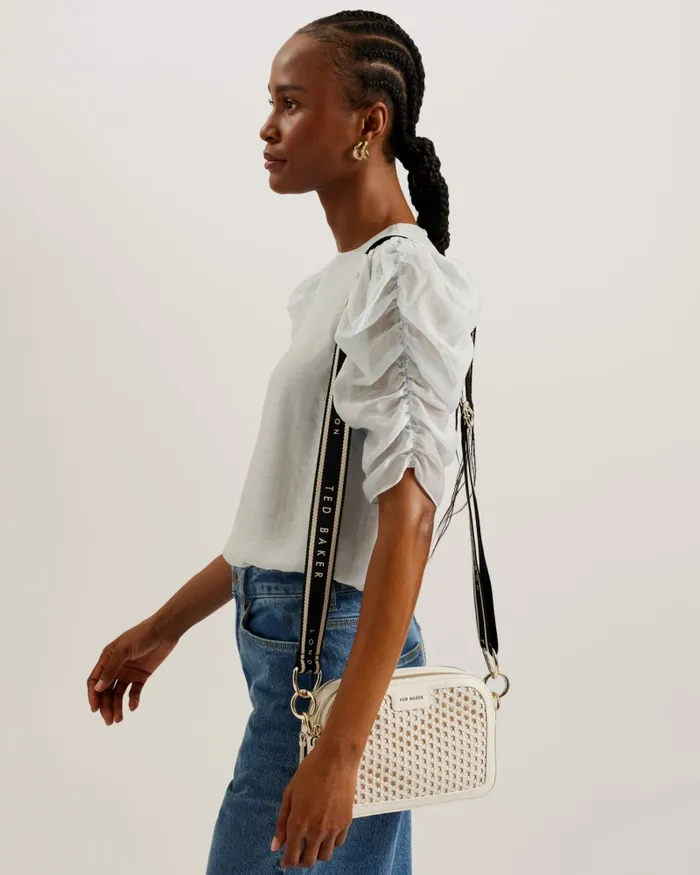 Women IVETA 8211 Webbing Crossbody Camera Bag With Woven Detail Cream Ted Baker Crossbody Bags Women IVETA 8211 Webbing Crossbody Camera Bag With Woven Detail Cream Ted Baker Crossbody Bags