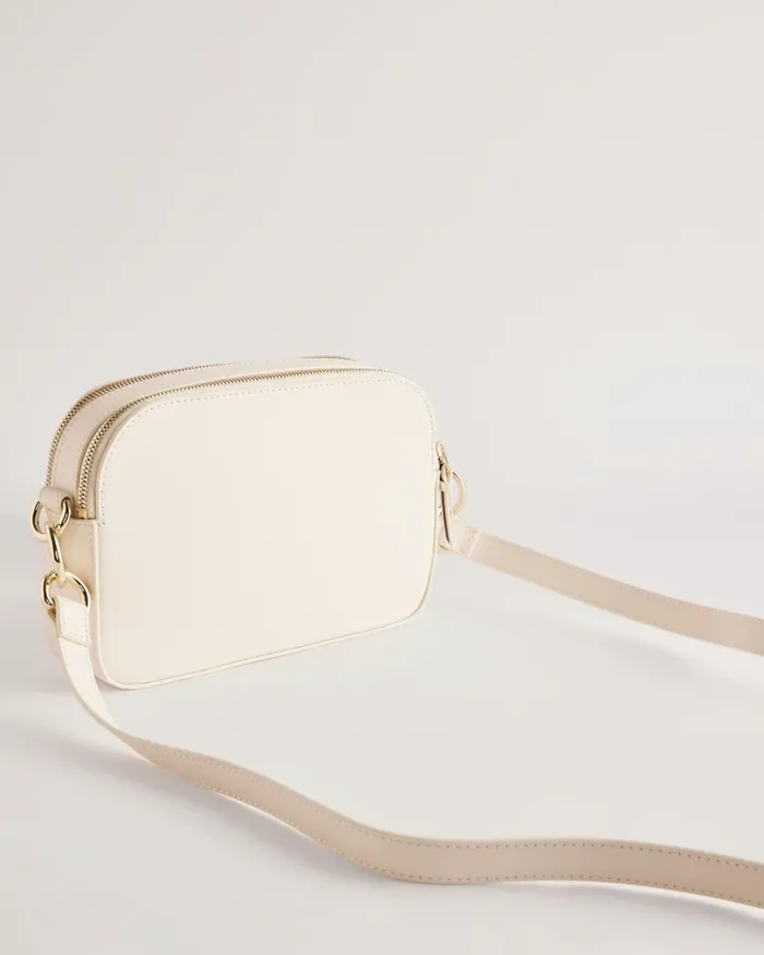 Women IVETA 8211 Webbing Crossbody Camera Bag With Woven Detail Cream Ted Baker Crossbody Bags