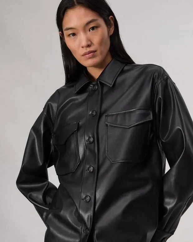 Women Jackets and Coats Rag and Bone Camilla Shirt Jacket Black